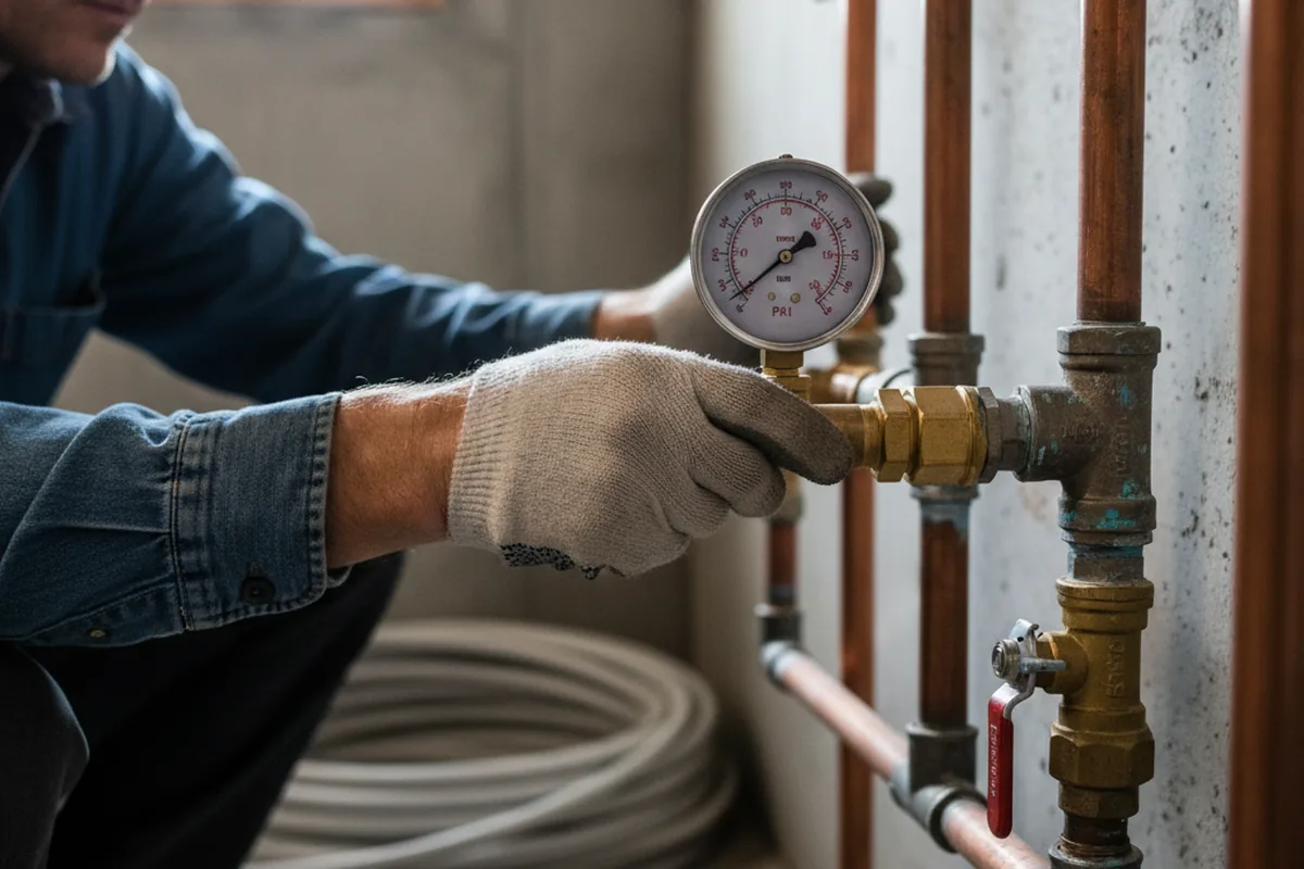 Pressure testing a repaired line during Water Line Repair in Roslindale